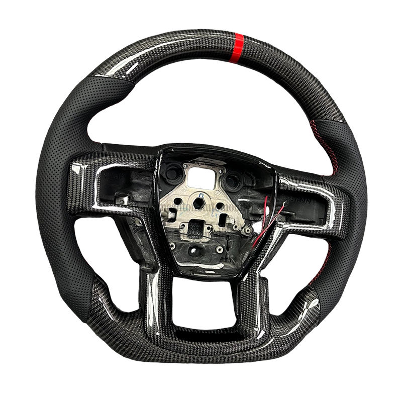 Carbon Leather with Frame Red stitching Red stripe