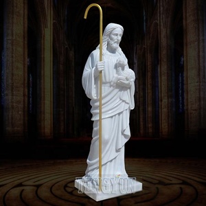 Décor de <span class=keywords><strong>parc</strong></span> extérieur grande statue de mouton en marbre blanc, statue de dieu, jésus, Christ - Product Image 4