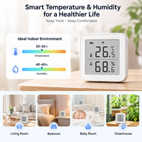 Sensor Inteligente de Temperatura y Humedad WiFi con Pantalla LCD, Termómetro Higrómetro para Automatización del Hogar Inteligente con Monitoreo Remoto a través de la Aplicación Tuya