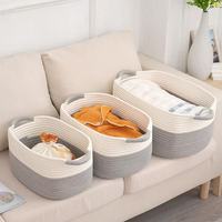 Panier de rangement en corde de coton tissé à la main de style japonais - Grande capacité pour la maison, le dortoir, l'organisation du bureau, les collations, les jouets, les petits objets