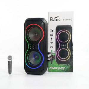 TTD-2861 <span class=keywords><strong>8</strong></span> polegadas portátil ao ar livre festa caixa sem fio com mic trole bluetooth speaker subwoofer karaoke áudio sistema som - Product Image 4