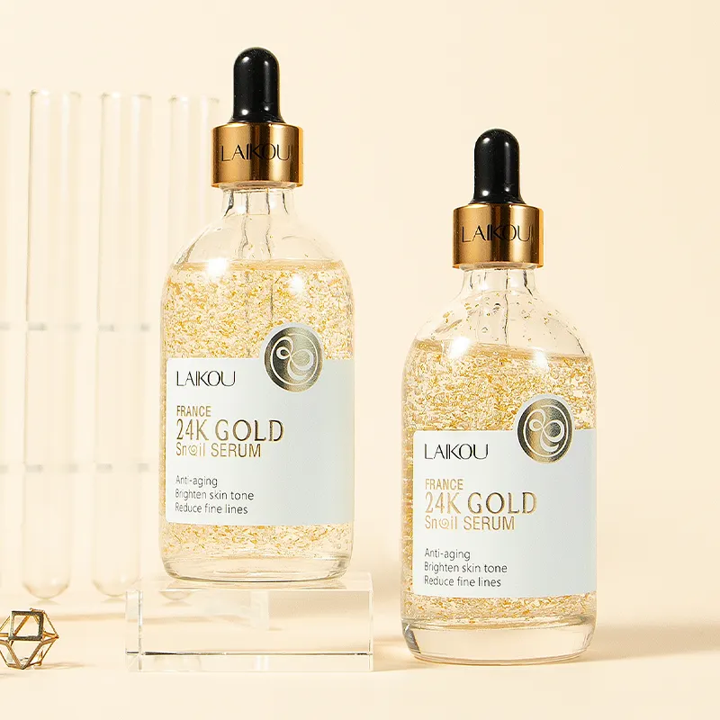 LAIKOU 100ml moisturizing whitening anti aging acne removing 24K gold snail face serum