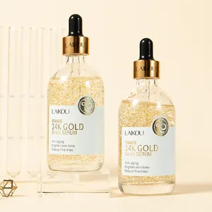 LAIKOU 100ml มอยซ์เจอไรเซอร์ไวท์เทนนิ่งต่อต้านริ้วรอยสิวขจัดเซรั่มบํารุงผิวหน้าหอยทากทอง 24K