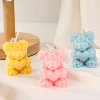 Bougie parfumée en forme d'ours rose, cadeau créatif pour la Saint-Valentin, bougie exclusive transfrontalière en cire de soja mélangée