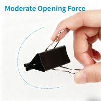 Clips de reliure en métal noir en gros d'usine, attaches pour documents à forte adhérence, porte-billets, papeterie de bureau, emballés en boîte