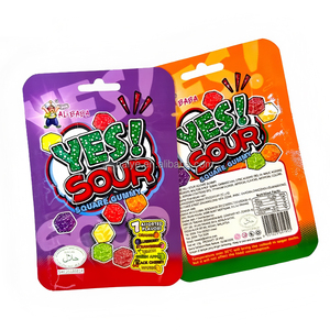 Custom Printed Holographic Die Cut 3.5g/28g Candy Ziplock Bags Resealable Moisture Proof Mylar Stand Up Pouches <strong>with</strong> Hang Hole - Product Image 1