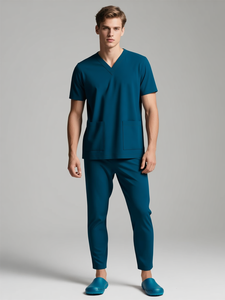 ANNO Nuovo Elegante Set di Camici Medici Antibatterici Personalizzati a Maniche Corte Unisex per Uso Ospedaliero e Odontoiatrico - Product Image 5