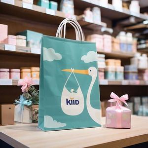 Bolsas de Papel Impresas Personalizadas para Compras, Mini Bolsas de Regalo con Logotipo Personalizado, Directo de Fábrica - Product Image 1