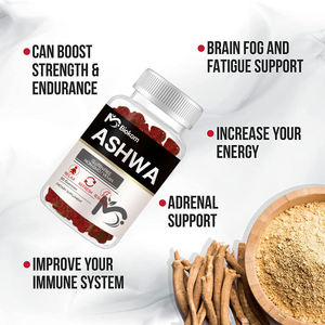 OM/ODM สารสกัดจากสมุนไพร KSM-66 Ashwagandha Gummies อาหารเสริมที่มีวิตามิน D2สำหรับบรรเทาความเครียดและผ่อนคลาย - Product Image 3