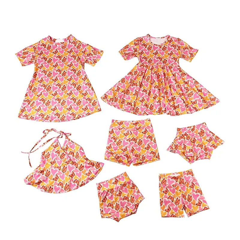 SaSa ODM vestido de las ninas imprimé papillon été bambin filles robe tourbillonnante enfants robes africaines