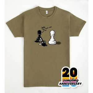 T-shirt Pampling per il 20° anniversario, design a scacchi, tema Dark Side, per adulti, unisex - Product Image 2