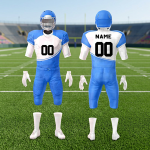 Ensemble de maillots de football américain personnalisés pour hommes, adultes, vert, noir, blanc, col en V, manches courtes, impression sublimée, évacuation de l'humidité, 100% - Product Image 2