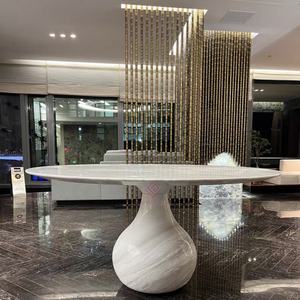 Nero Marguina Tulipe en marbre Table à manger en pierre naturelle Élégante résistante aux taches et durable pour les cuisines modernes - Product Image 3