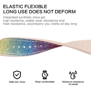 Nuevas correas elegantes de silicona y cuero con efecto camaleón arcoíris, cómodas y brillantes para relojes inteligentes IWatch <span class=keywords><strong>Serie</strong></span> 7 - Product Image 2