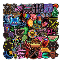 Neon Stickers Pack, 100Pcs Waterproof Vinyl Stickers for Water Bottles  Skateboard Laptop Guitar Computer Phone, Trendy Graffiti Stickers for Teens  and Adults 