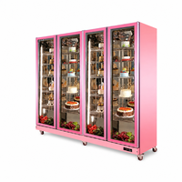 Vitrine de pâtisserie professionnelle de luxe, ventilée, sans givre, réfrigérée, avec éclairage LED à vision claire