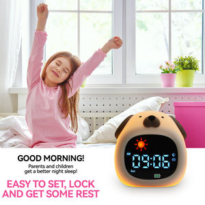Bebekler eğitim zaman yönetimi hediyelik saat Ok uyandırmak için köpek saat alışkanlığı-bina uyku eğitmeni çocuklar çalar saat ile güneş ay - Product Image 3