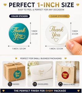 Multicolor 1in Round <b>Waterproof</b> Stickers Self Adhesive Circle <b>Labels</b> For Small Business Parcel Envelope Gift Box Packaging Decor - Product Image 3