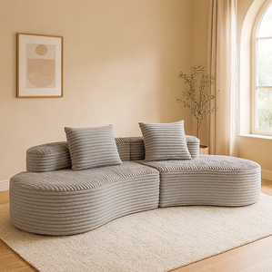 Ensemble de canapés sectionnels modernes Moon Bay avec tissu en velours côtelé pour appartement et hôtel - Product Image 1