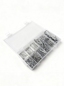 Woking 200 pièces Goupilles fendues argentées en acier au carbone galvanisé, type R, diamètre de <span class=keywords><strong>la</strong></span> tête 1,2 mm, type simple + type R - Product Image 3