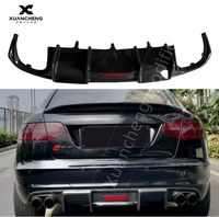 Kit carrosserie Perfiply en fibre de carbone véritable, style K, diffuseur de pare-chocs arrière avec éclairage LED pour Audi A6 S6 C7 C7.5 2012-2015
