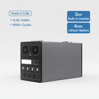 Générateur solaire portable 4KWH 3000W MPPT LiFePO4 Hithium avec onduleur à onde sinusoïdale pure et batterie à durée de vie de 10000 cycles