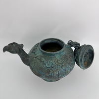 Marchandises anciennes personnalisées en bronze Artisanat de grande valeur artistique pour la décoration de musée Pot de coq céleste Artisanat historique en métal
