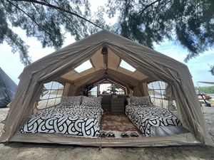 Nueva Carpa Inflable de Lujo para Glamping <span class=keywords><strong>LA</strong></span> 2026, Carpa Impermeable con Protección UV, Fabricada con Tela de PVC y Algodón - Product Image 3