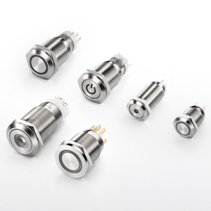 16mm 19mm 22mm Stainless Steel <b>Push</b> <b>Button</b> <b>Switch</b> 24V 5A IP65 Ring Illuminated Industrial Control Round Head Screw Terminal - Product Image 3