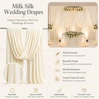 Rideau de plafond plissé en soie de lait avec panneaux pour mariage, toile de fond pour scène de fête, décoration d'événements, tissu polyester, vente en gros