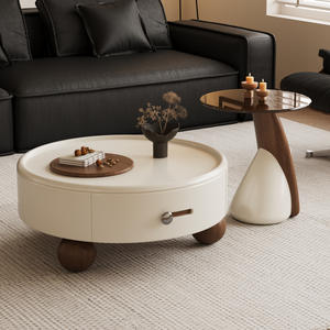 <span class=keywords><strong>Table</strong></span> basse ronde élégante avec tiroir, meubles de salon, bois de qualité E0 et laque piano, <span class=keywords><strong>table</strong></span> basse idéale pour les salons - Product Image 2