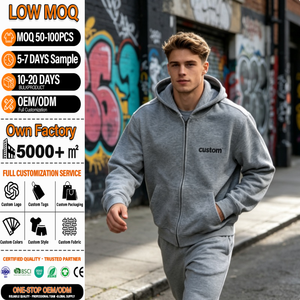 Sudadera con capucha personalizada para hombre, con cremallera, forro polar, 100% algodón, corte regular, color sólido, estilo casual, ropa de calle, para otoño - Product Image 1