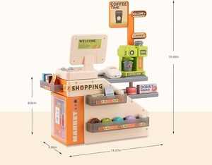 <span class=keywords><strong>Caisse</strong></span> <span class=keywords><strong>enregistreuse</strong></span> éducative <span class=keywords><strong>jouet</strong></span> supermarché ensemble de jeu avec 18 accessoires réalistes son lumineux semblant jouer épicerie jouets - Product Image 3