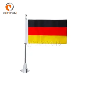 Groothandelsprijs Motoraccessoires Zwart Chroom Zilver Metaal Duitsland Vlaggenvlaggen Voor Motorfiets
