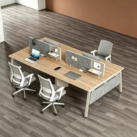 Meubles de poste de travail de bureau modulaires pour espace ouvert, table de poste de travail de bureau à 4 voies, bureaux modernes pour le personnel