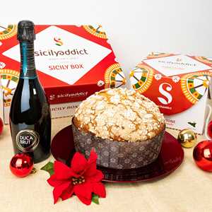 Sicilyaddict Confezione Regalo Natalizia Panettone Tradizionale Set per Riunioni Familiari e Feste - Product Image 1