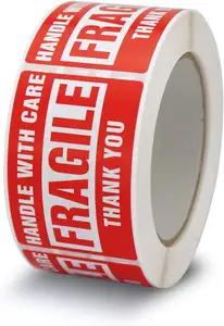 2"x 3" Fragile Stickers 500 Labels Per Roll Strong Adhesive Labels For Shipping And Moving