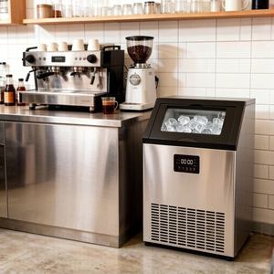 Máquina de Hielo en Cubos Automática Comercial de Acero Inoxidable de 45 Kg/24H para Bares, Cafeterías y Restaurantes - Product Image 1