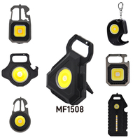 EDC senter Mini, lampu kerja LED darurat pengisian USB gantungan kunci COB dapat diisi ulang