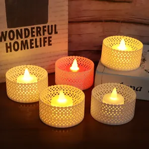Hollow Dripping Candles Creative Birthday Wedding Halloween Party Decorations LED Electronic Light