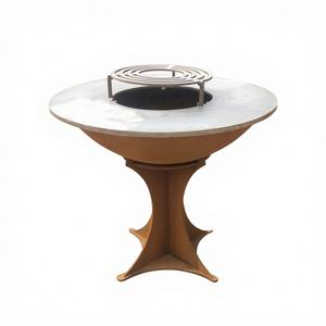 Station de sortie pour barbecue en acier corten à usage intensif avec tables d'appoint - Product Image 1