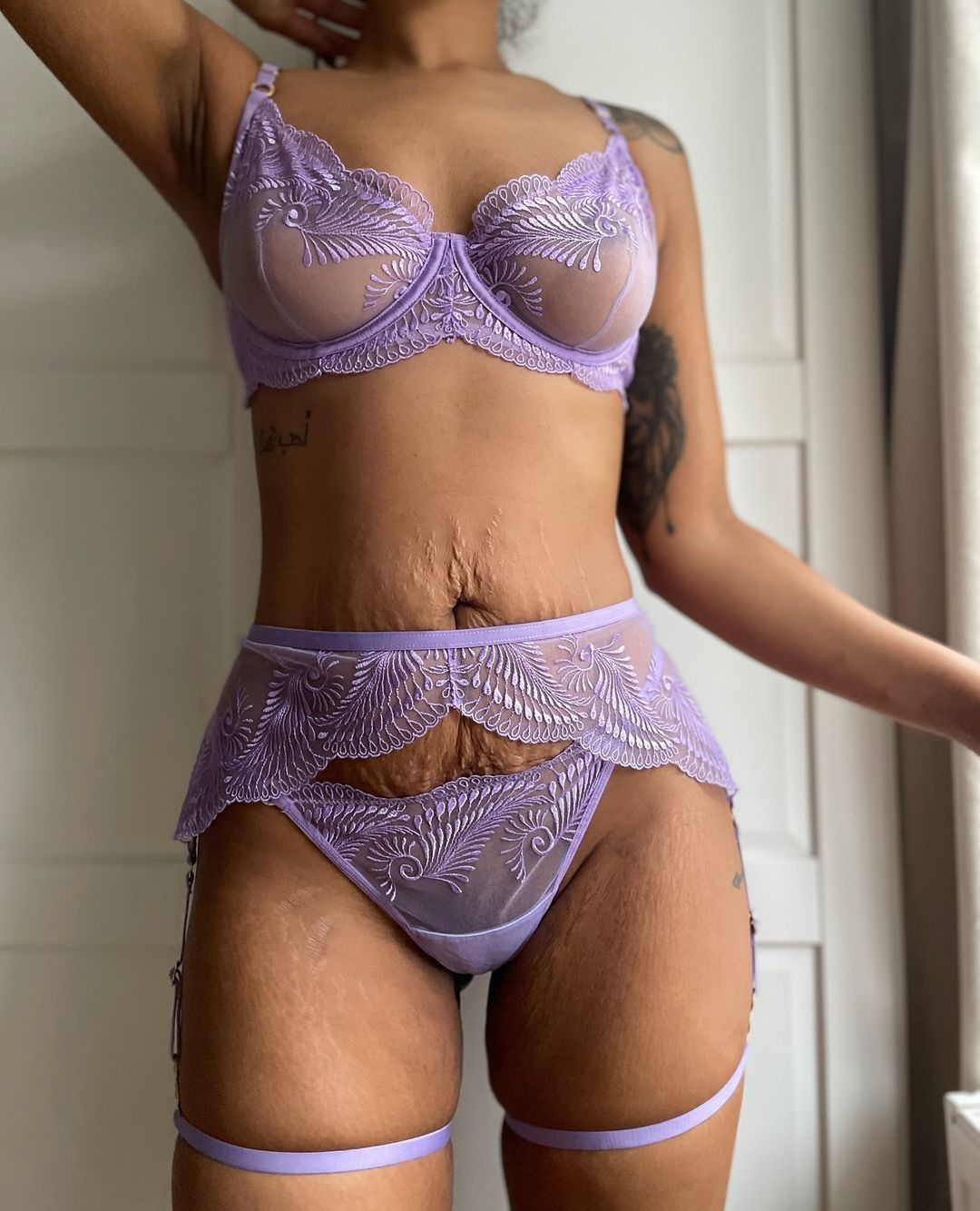 sexy plump lingerie Lavender lingerie set , hippie lingerie set , feminine lingerie set XL by Lovegood lingerie