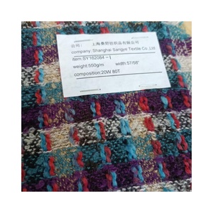Tissus en <span class=keywords><strong>laine</strong></span> 20% <span class=keywords><strong>laine</strong></span> 80% polyester tissu <span class=keywords><strong>à</strong></span> carreaux coloré pour manteaux chics - Product Image 1