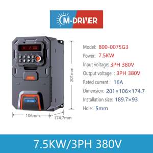 Variateur de fréquence triphasé 380V <span class=keywords><strong>7</strong></span>,5KW à pression constante pour pompe de surpression - Product Image 3