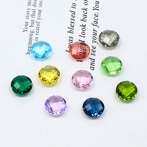 Perles en verre <span class=keywords><strong>fantaisie</strong></span> en forme de plateau d'échecs rond transparent K9, strass en cristal en vrac, accessoires de bijoux DIY - Product Image 1