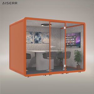 Cabina de reunión insonorizada grande, cabina de trabajo minimalista, cabina insonorizada, cabina de oficina silenciosa a prueba de sonido con asiento, habitación de teléfono - Product Image 2