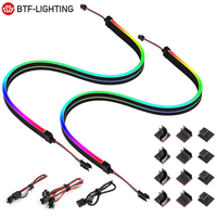 Kits de lumières LED néon RGBIC WS2812B 50 cm 2 pièces 50V CC 60 LED Bandes lumineuses LED RGB pour PC MSI Aura SYNC AORUS ASUS sur carte mère