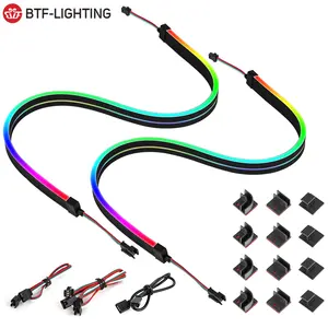 DC5V 2 Cái 50Cm WS2812B RGBIC LED Neon Light Kits 60 LEDs RGB PC LED Strip Lights Cho PC MSI Aura SYNC AORUS ASUS Trên Bo Mạch Chủ