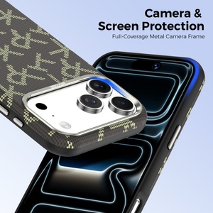 Nueva Funda Magnética de Cuero PU con Textura de Fibra de Carbono para iPhone 17 14 15 16 Pro Max 17 Air, Carga Inalámbrica, Antigolpes - Product Image 3