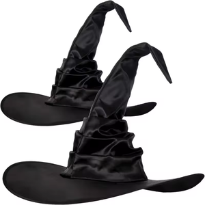 2024New Style Halloween Witch Hats Black Large Ruched Witch Hat Accesorio <span class=keywords><strong>de</strong></span> <span class=keywords><strong>mujer</strong></span> <span class=keywords><strong>para</strong></span> Halloween Cosplay Party Headband Witches Hat - Product Image 4